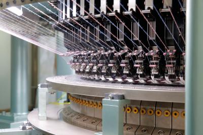 Machine à tricoter circulaire jacquard informatisée à 3 voies à rayures automatiques en jersey simple 4 couleurs
